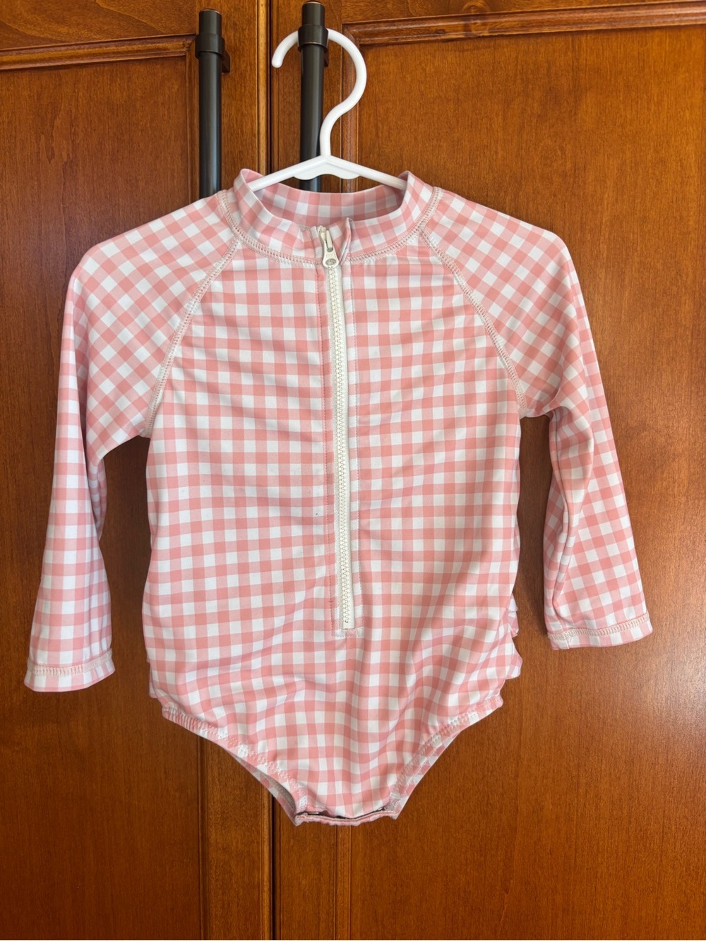 Janie and Jack Pink Gingham One-Piece Swimsuit